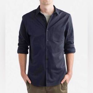 Everlane Heavyweight Cotton Canvas Button Down Shirt Overshirt Shaket Navy